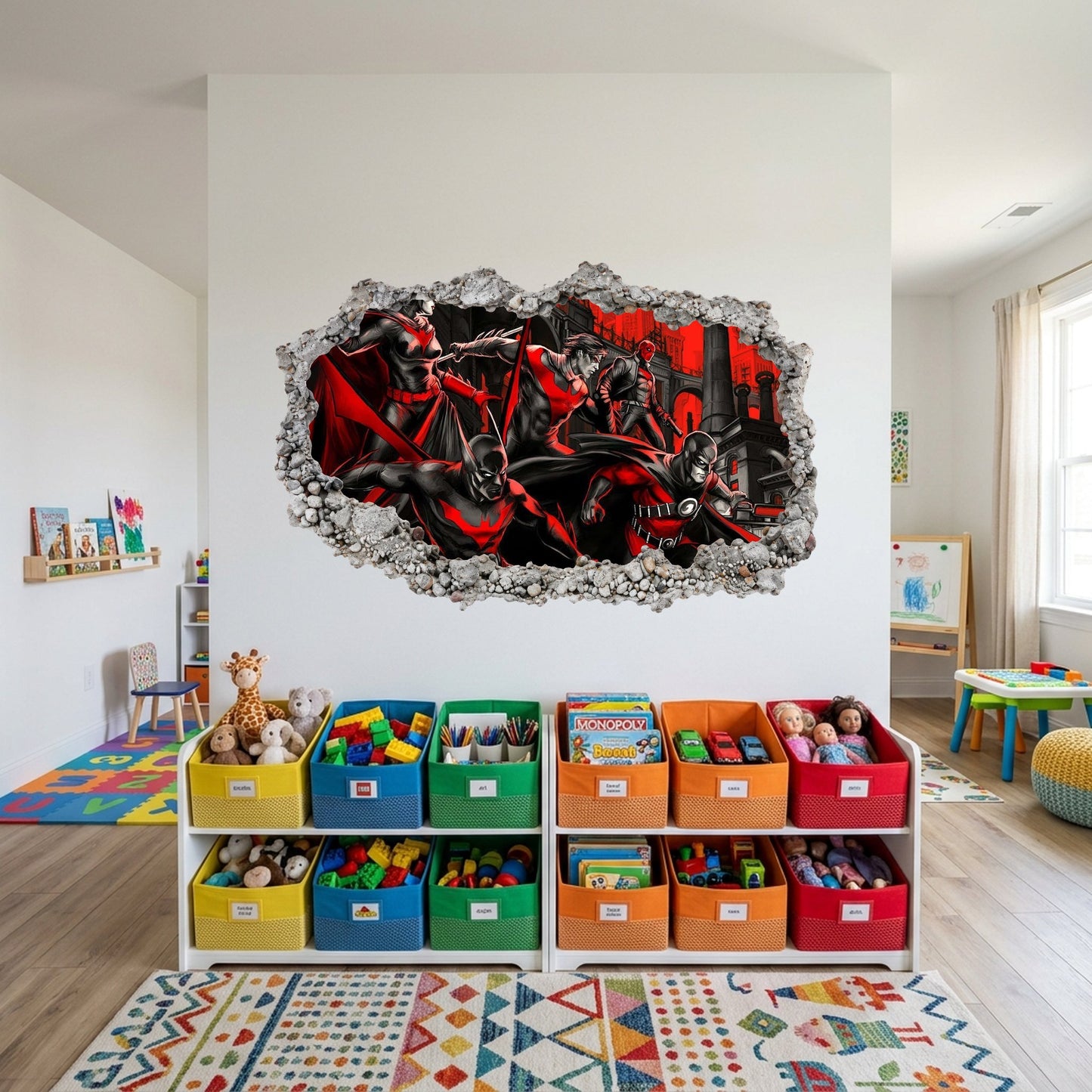 DC Superheroes Batman Smashed Brick Decal 3D Smashed Wall Decal 069