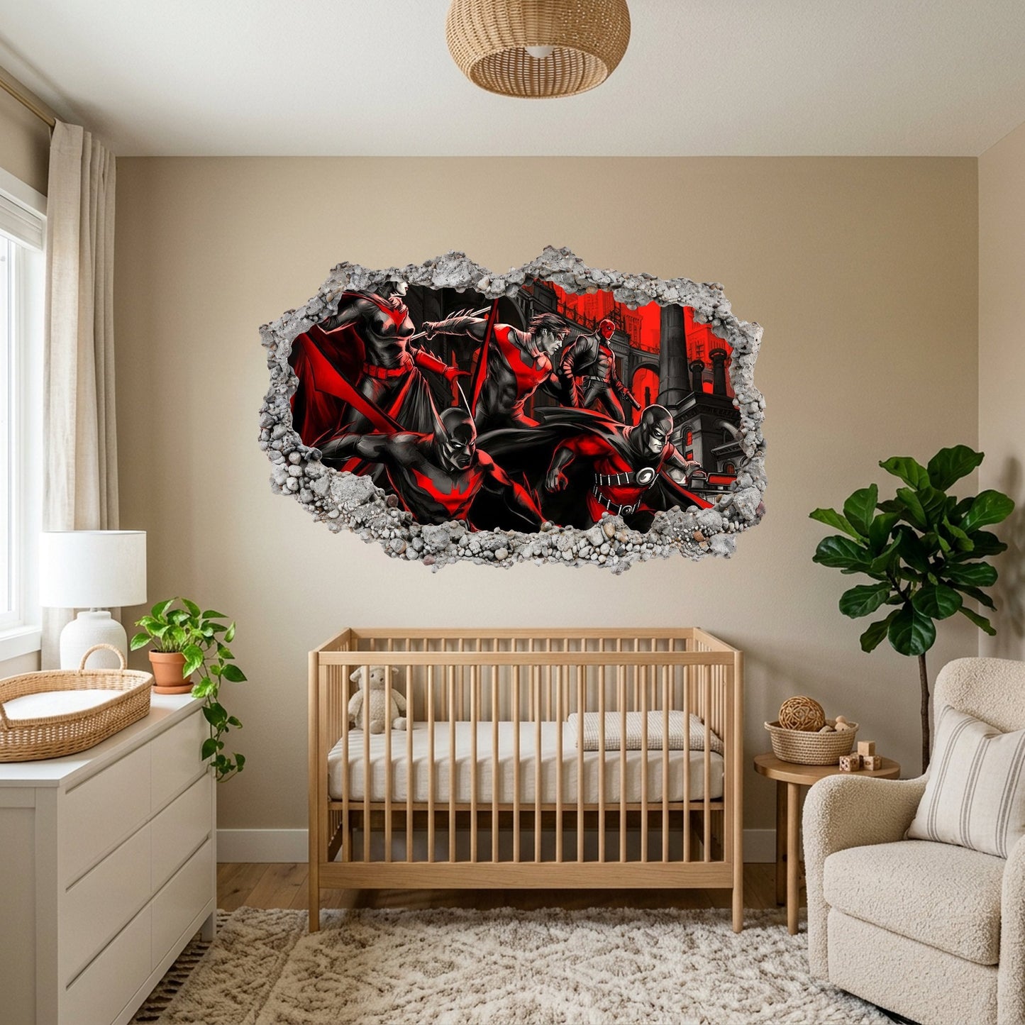 DC Superheroes Batman Smashed Brick Decal 3D Smashed Wall Decal 069