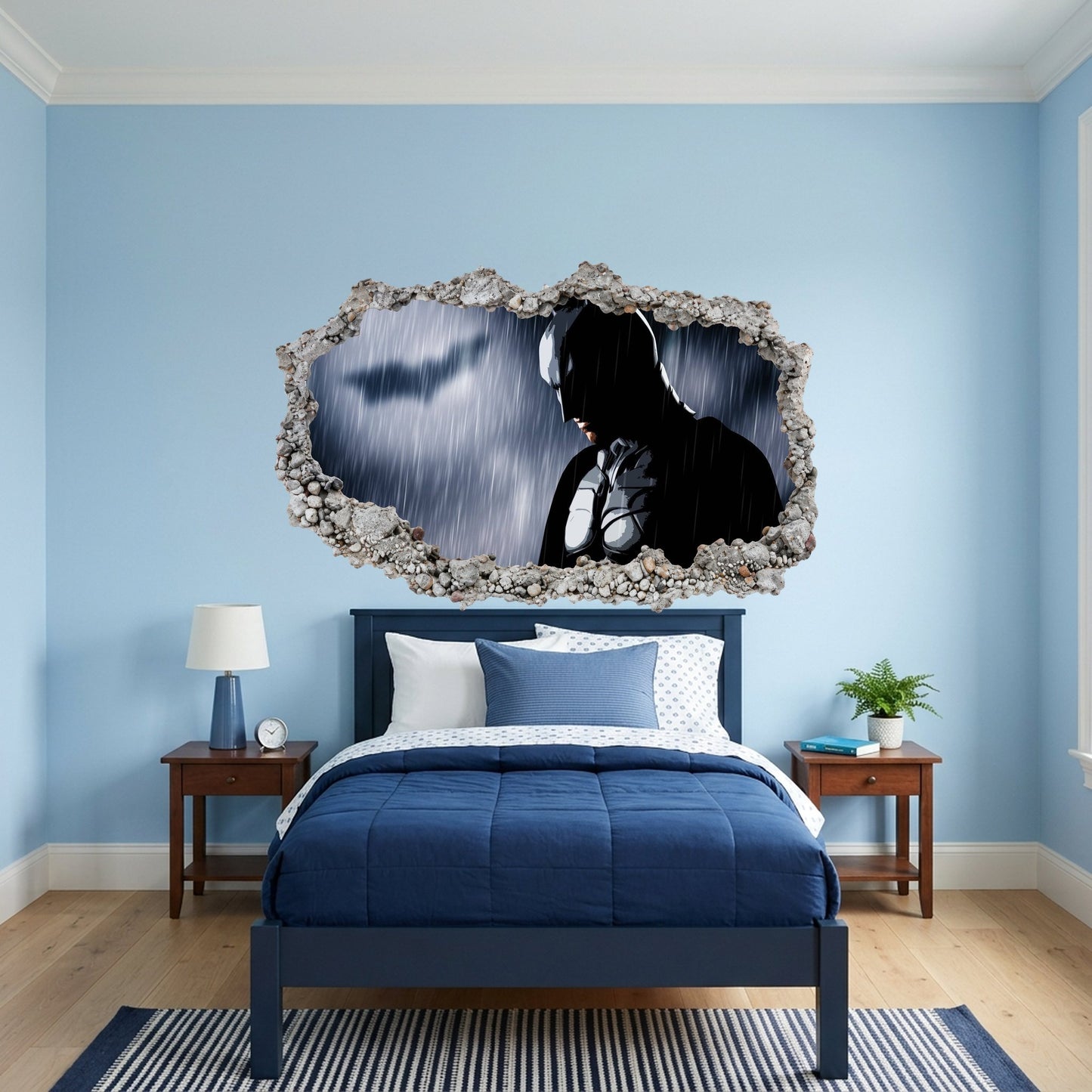 DC Superheroes Batman Vinyl Mural Smashed Brick Decal 070