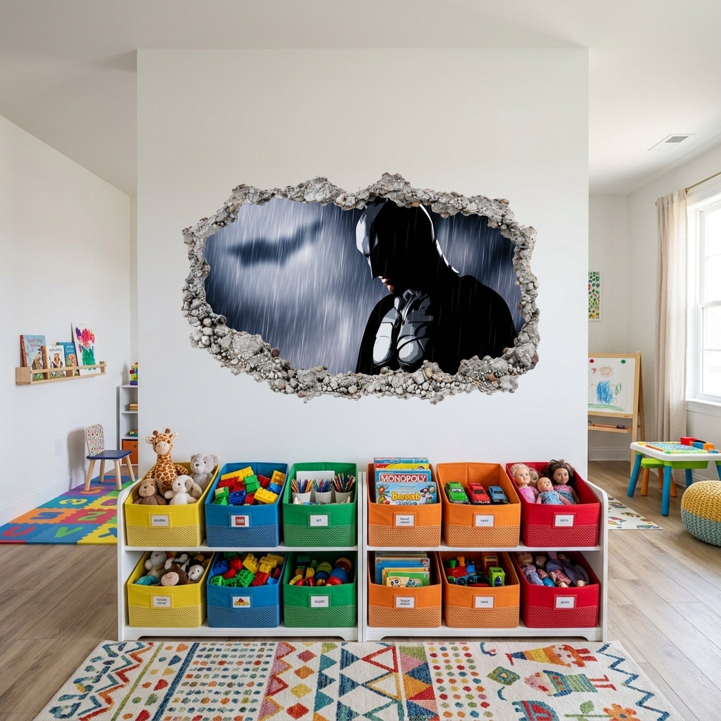 DC Superheroes Batman Vinyl Mural Smashed Brick Decal 070