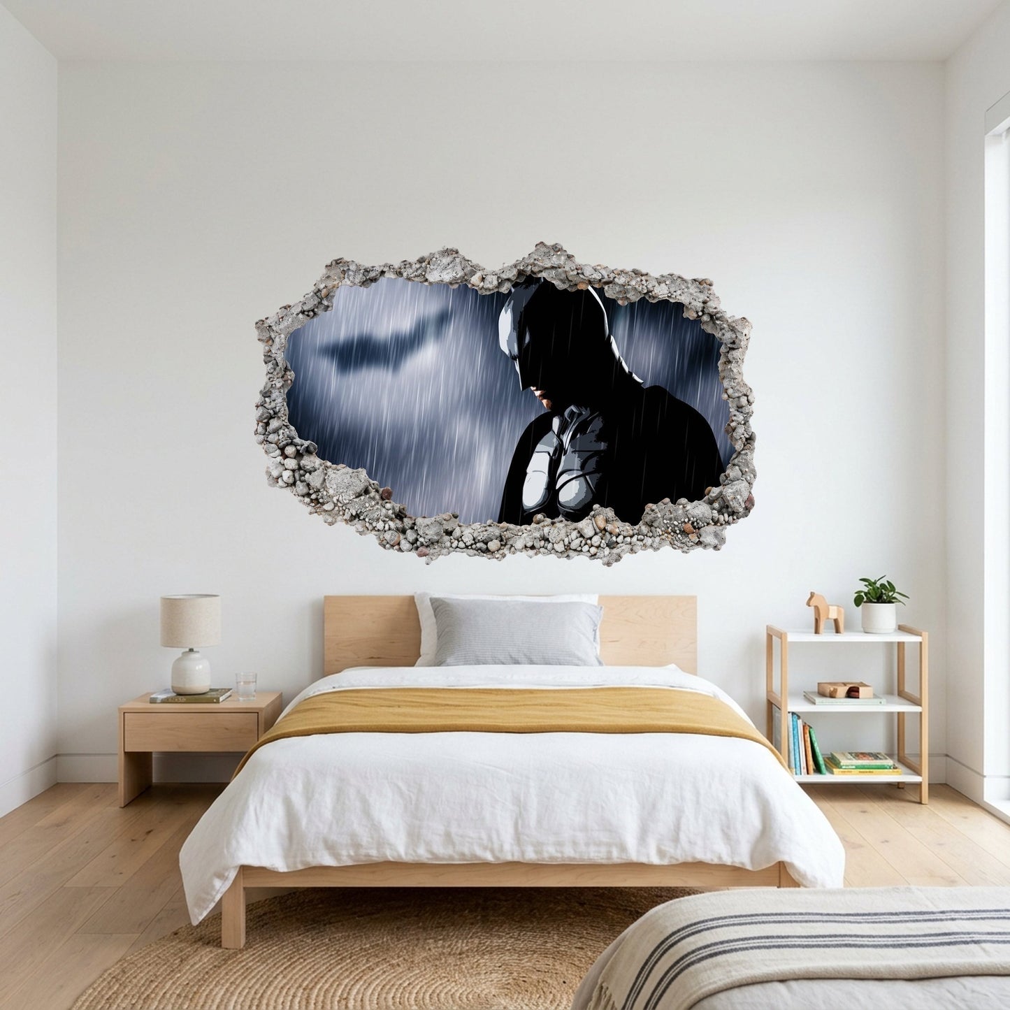DC Superheroes Batman Vinyl Mural Smashed Brick Decal 070