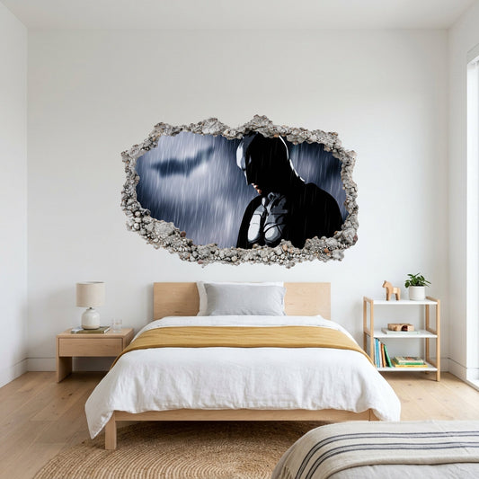 DC Superheroes Batman Vinyl Mural Smashed Brick Decal 070