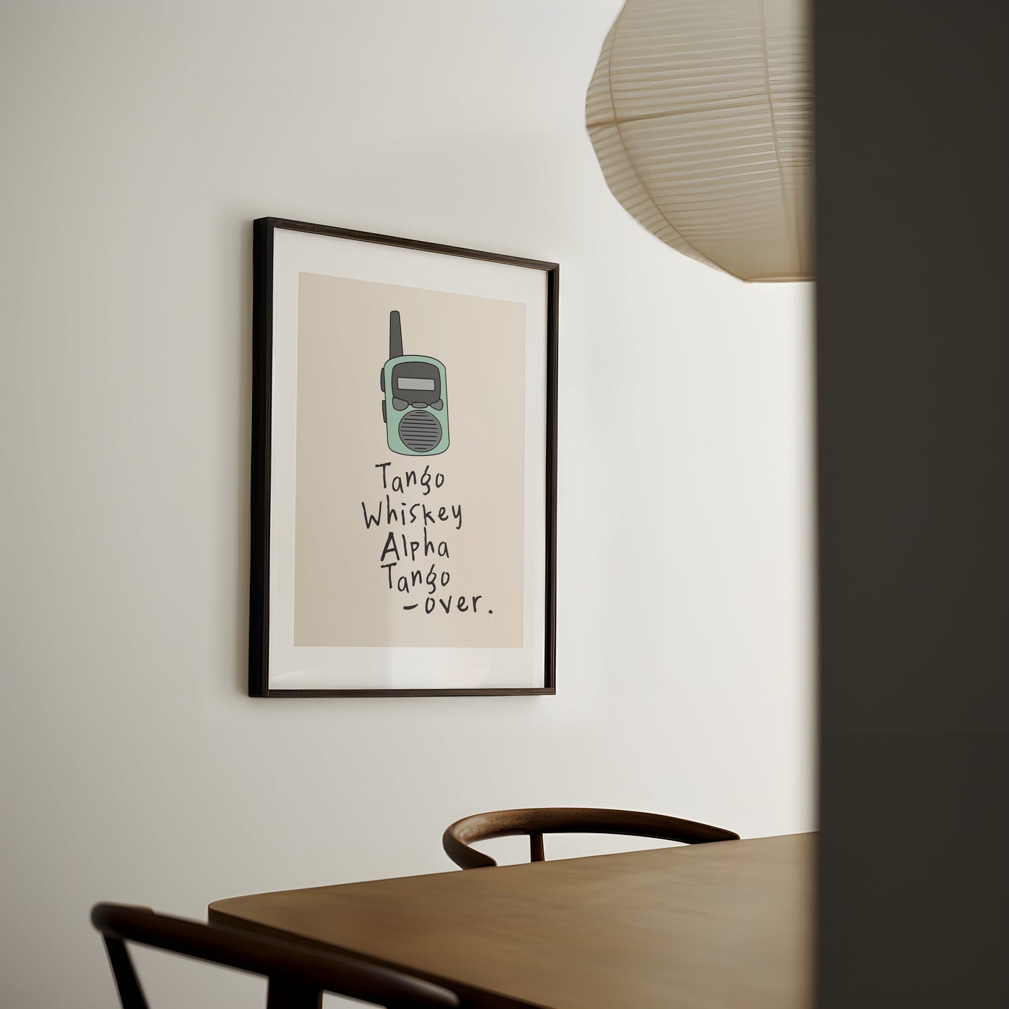 Tango Whiskey Alpha Tango, Over | Walkie Talkie | Seafoam | Art Print - High-Quality Premium Wall Art Decor Sticker