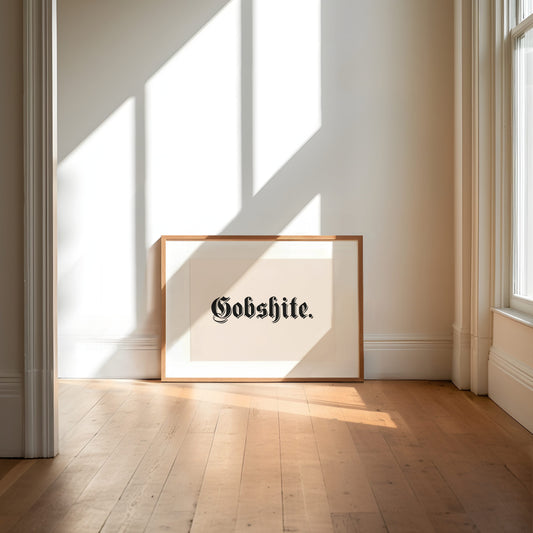Gobshite | Landscape | Black and Cream | Art Print - High-Quality Premium Wall Art Decor Sticker