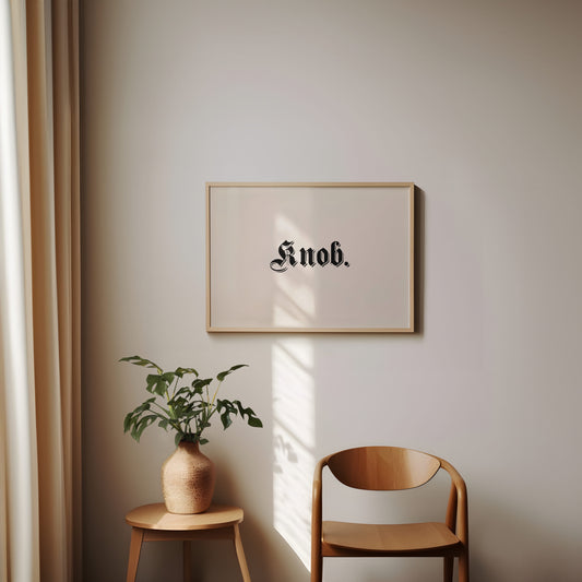 Knob | Landscape | Black and Cream | Art Print - High-Quality Premium Wall Art Decor Sticker