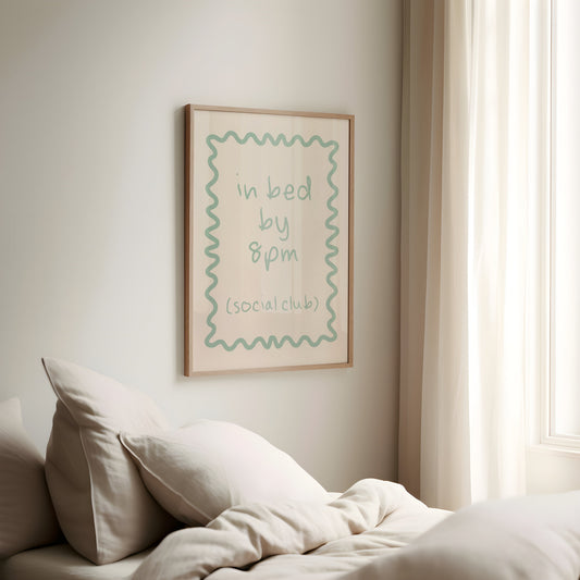 In Bed By 8pm | Peppermint and Cream | Art Print - High-Quality Premium Wall Art Decor Sticker