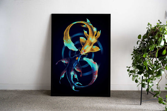 Dance of Duality Asian Style Poster | Wall Art for Home & Office | High-Quality Print - High-Quality Visual Display