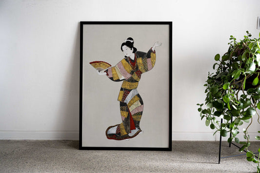 Dancer with Fan Asian Style Poster | Wall Art for Home & Office | High-Quality Print - High-Quality Visual Display