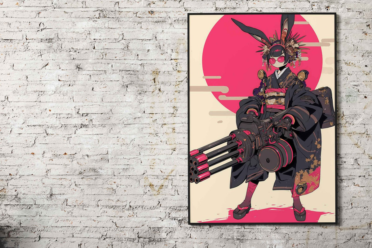 Dark Cyborg Geisha Asian Style Poster | Wall Art for Home & Office | High-Quality Print - High-Quality Visual Display