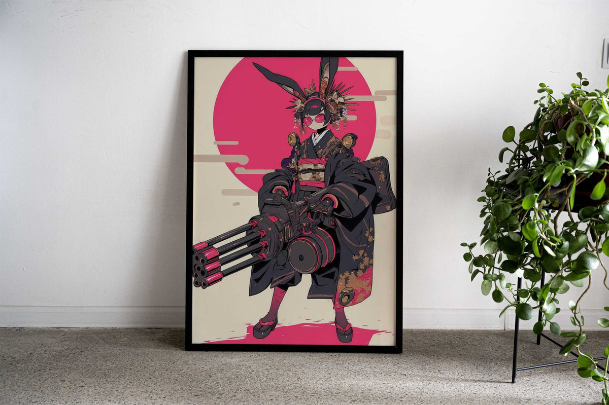 Dark Cyborg Geisha Asian Style Poster | Wall Art for Home & Office | High-Quality Print - High-Quality Visual Display