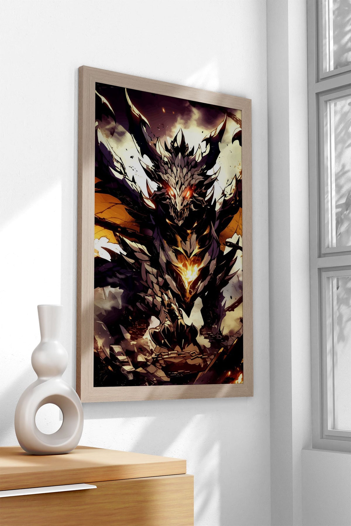 Dark Dragon Illustration Asian Style Poster | Wall Art for Home & Office | High-Quality Print - High-Quality Visual Display