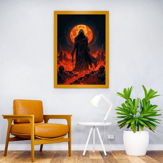 Dark Figure in Hell Asian Style Poster | Wall Art for Home & Office | High-Quality Print - High-Quality Visual Display