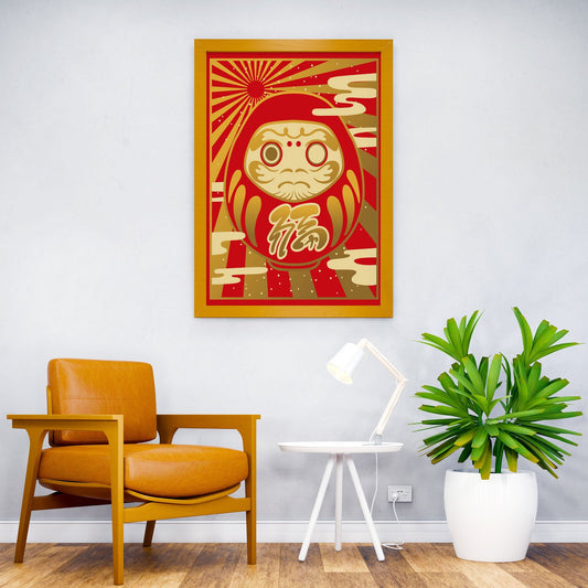 Daruma Japanese Asian Style Poster | Wall Art for Home & Office | High-Quality Print - High-Quality Visual Display