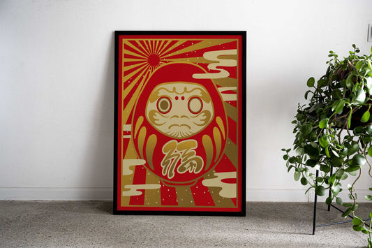 Daruma Japanese Asian Style Poster | Wall Art for Home & Office | High-Quality Print - High-Quality Visual Display