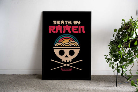 Death By Ramen Asian Style Poster | Wall Art for Home & Office | High-Quality Print - High-Quality Visual Display
