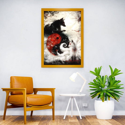 Death and Life Fox Fantasy Asian Style Poster | Wall Art for Home & Office | High-Quality Print - High-Quality Visual Display