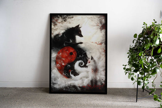 Death and Life Fox Fantasy Asian Style Poster | Wall Art for Home & Office | High-Quality Print - High-Quality Visual Display