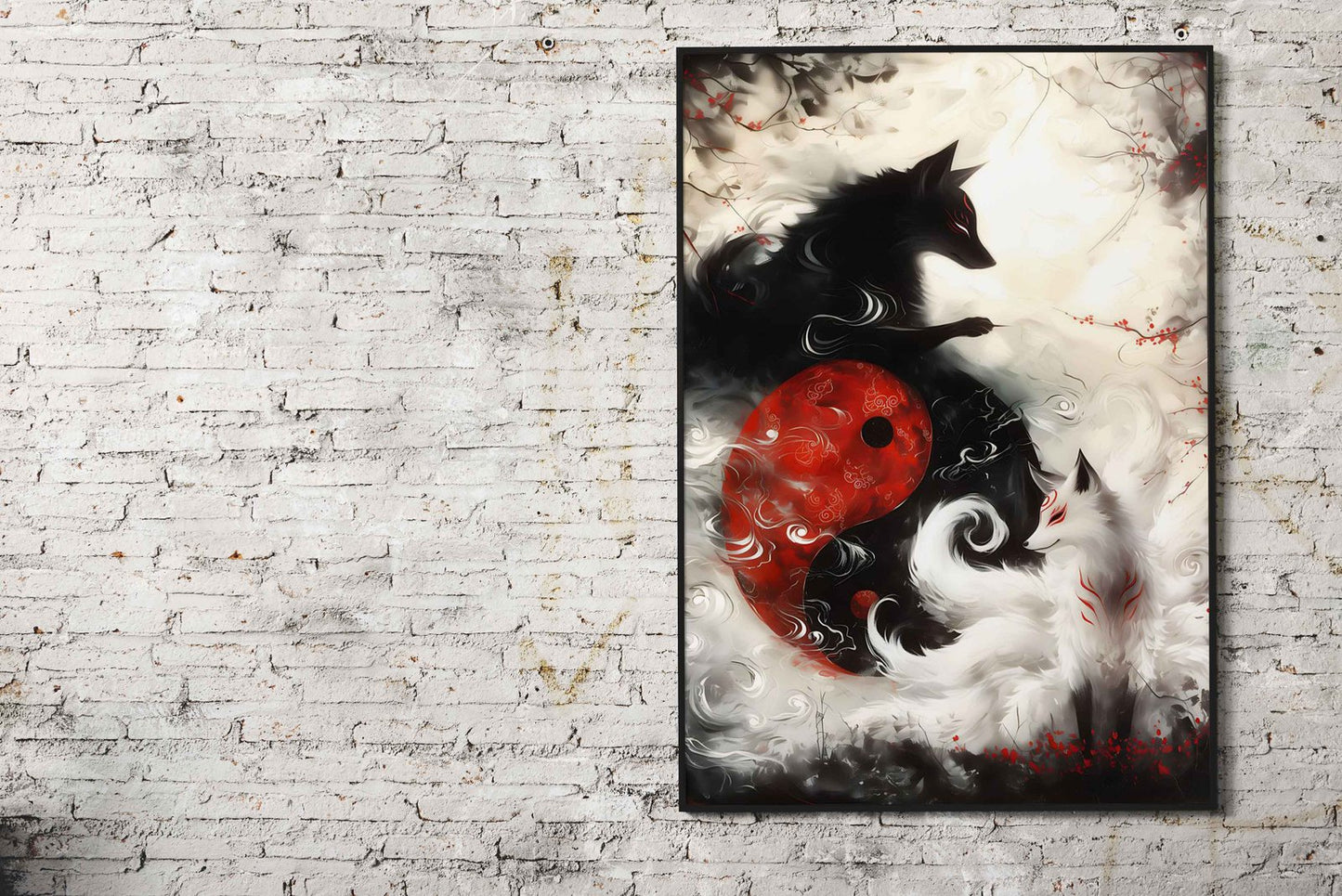 Death and Life Fox Fantasy Asian Style Poster | Wall Art for Home & Office | High-Quality Print