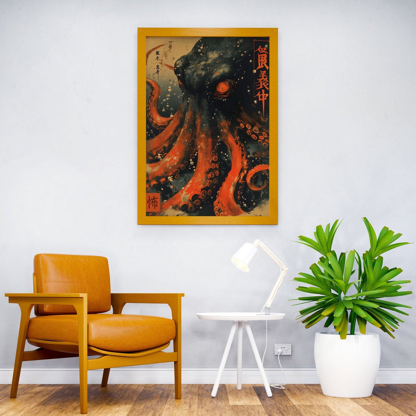 Deep Sea Octopus Asian Style Poster | Wall Art for Home & Office | High-Quality Print