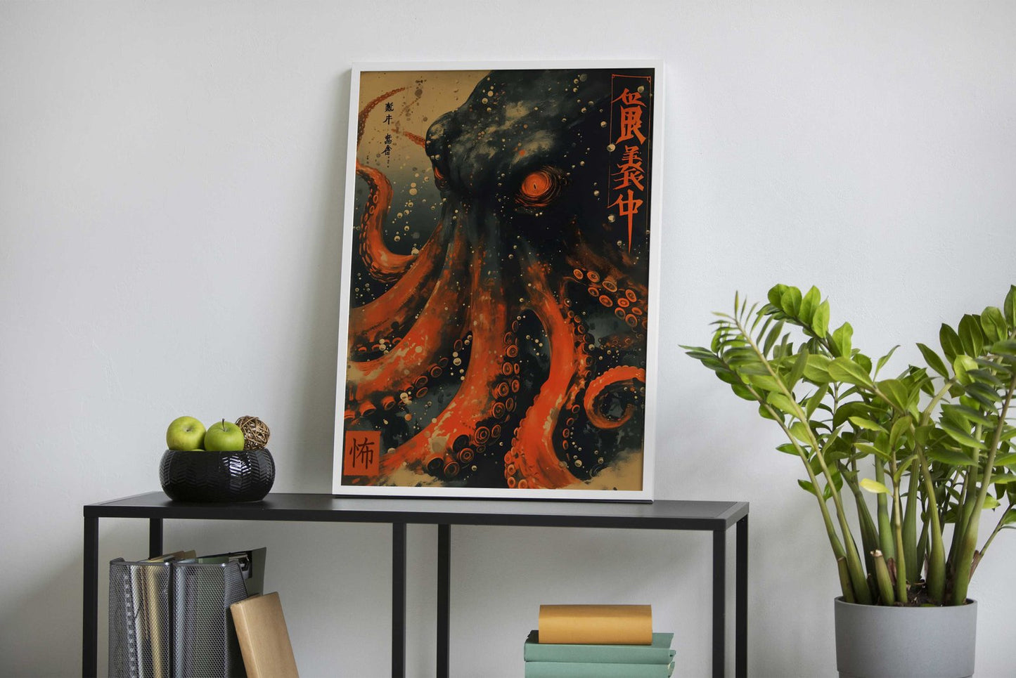 Deep Sea Octopus Asian Style Poster | Wall Art for Home & Office | High-Quality Print