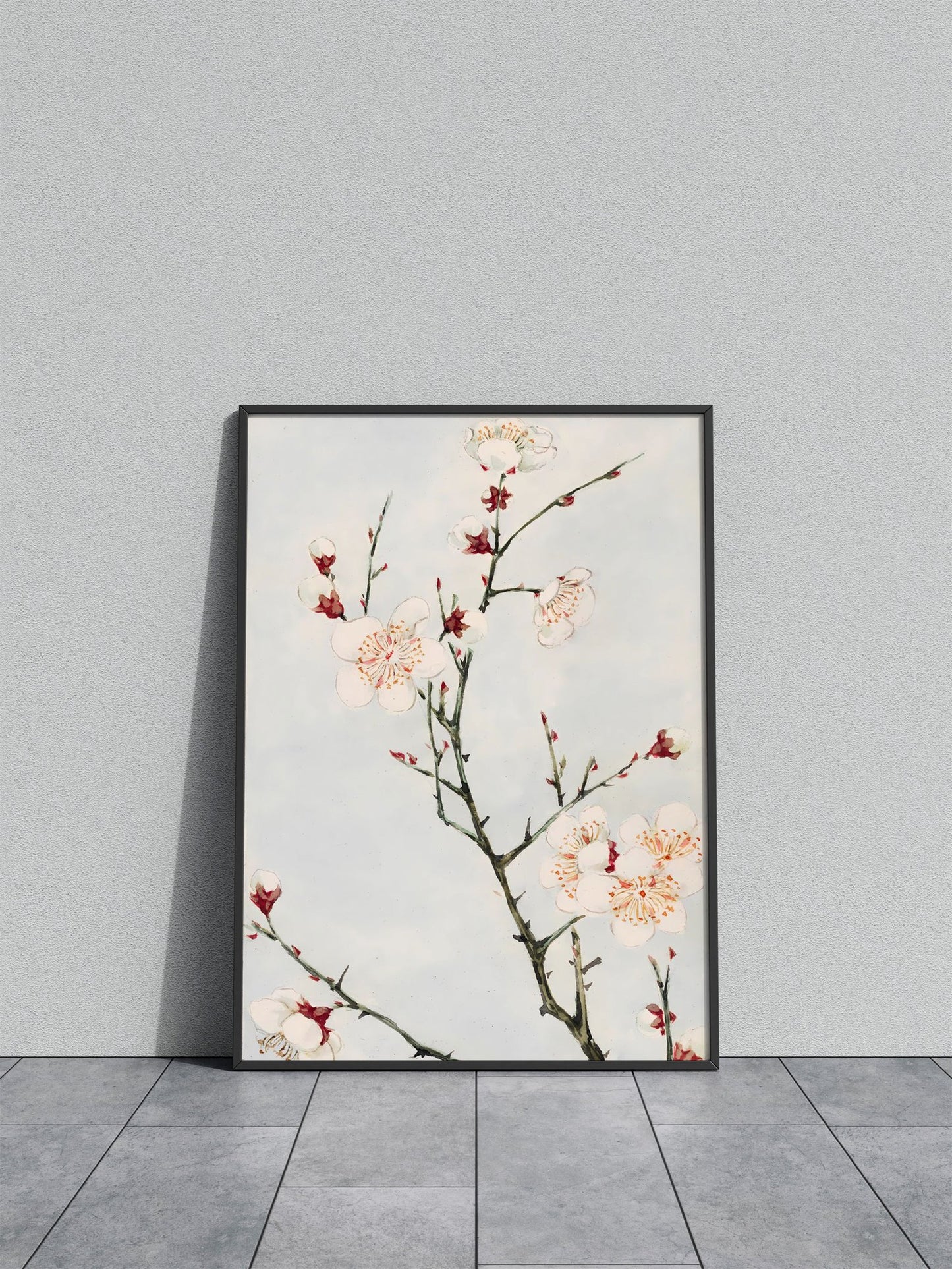 Delicate White Blossoms Asian Style Poster | Wall Art for Home & Office | High-Quality Print - High-Quality Visual Display