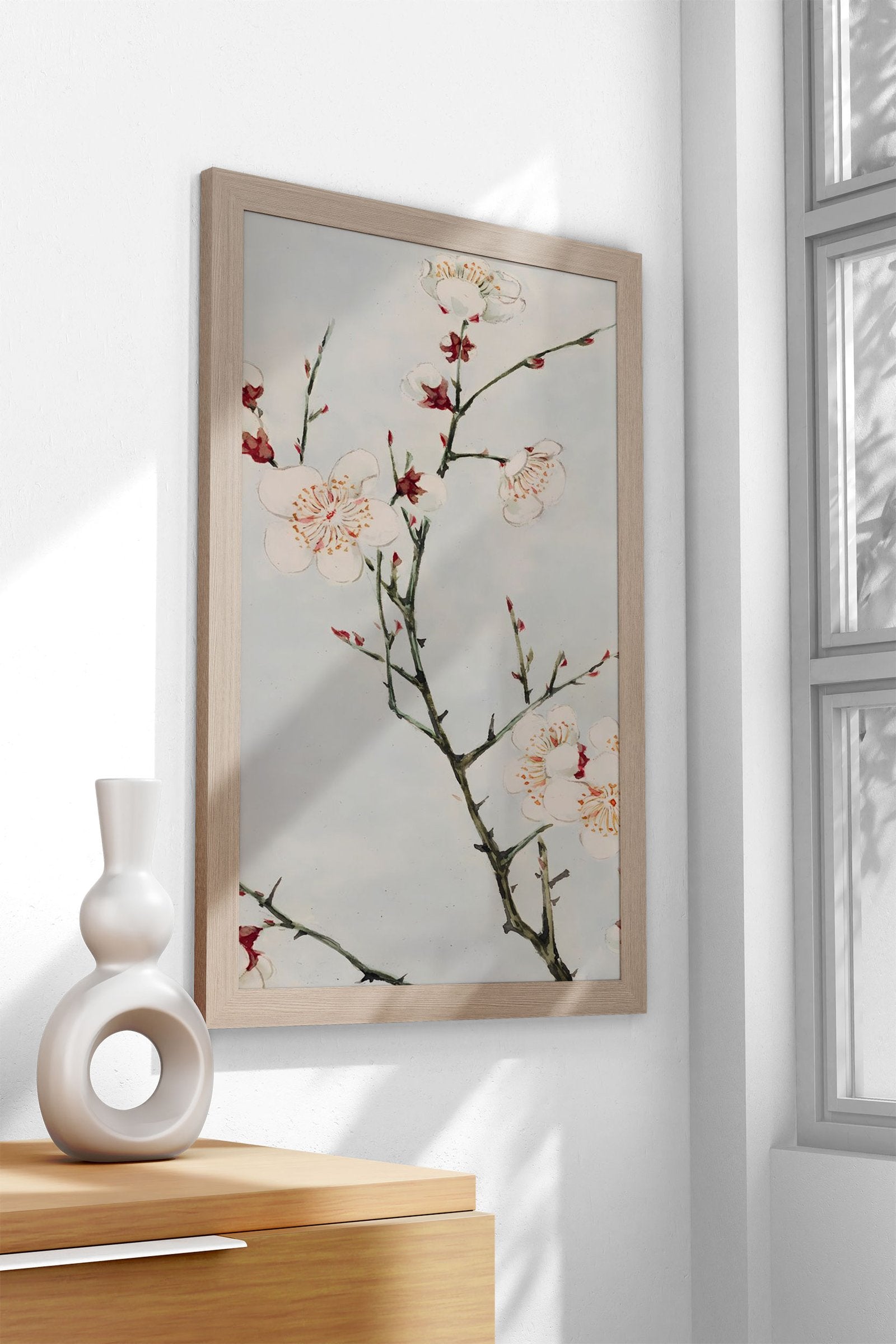 Delicate White Blossoms Asian Style Poster | Wall Art for Home & Office | High-Quality Print - High-Quality Visual Display
