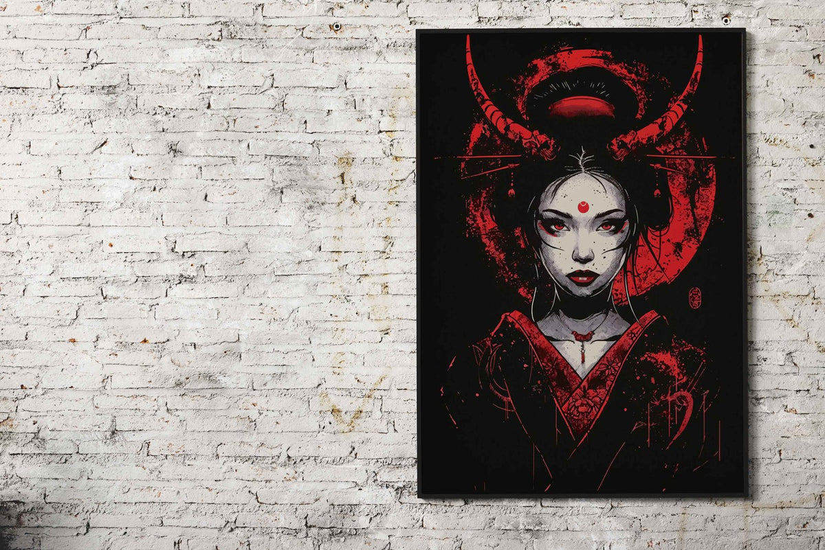 Demon Geisha Asian Style Poster | Wall Art for Home & Office | High-Quality Print - High-Quality Visual Display