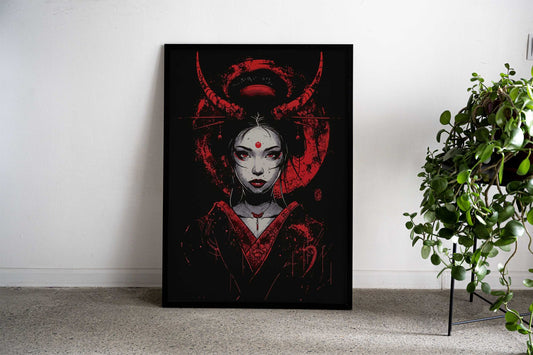 Demon Geisha Asian Style Poster | Wall Art for Home & Office | High-Quality Print - High-Quality Visual Display