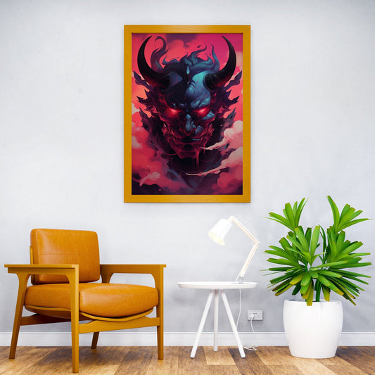 Demon Oni Mask Asian Style Poster | Wall Art for Home & Office | High-Quality Print - High-Quality Visual Display