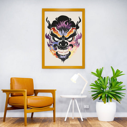 Demon Retro Japanese Asian Style Poster | Wall Art for Home & Office | High-Quality Print - High-Quality Visual Display