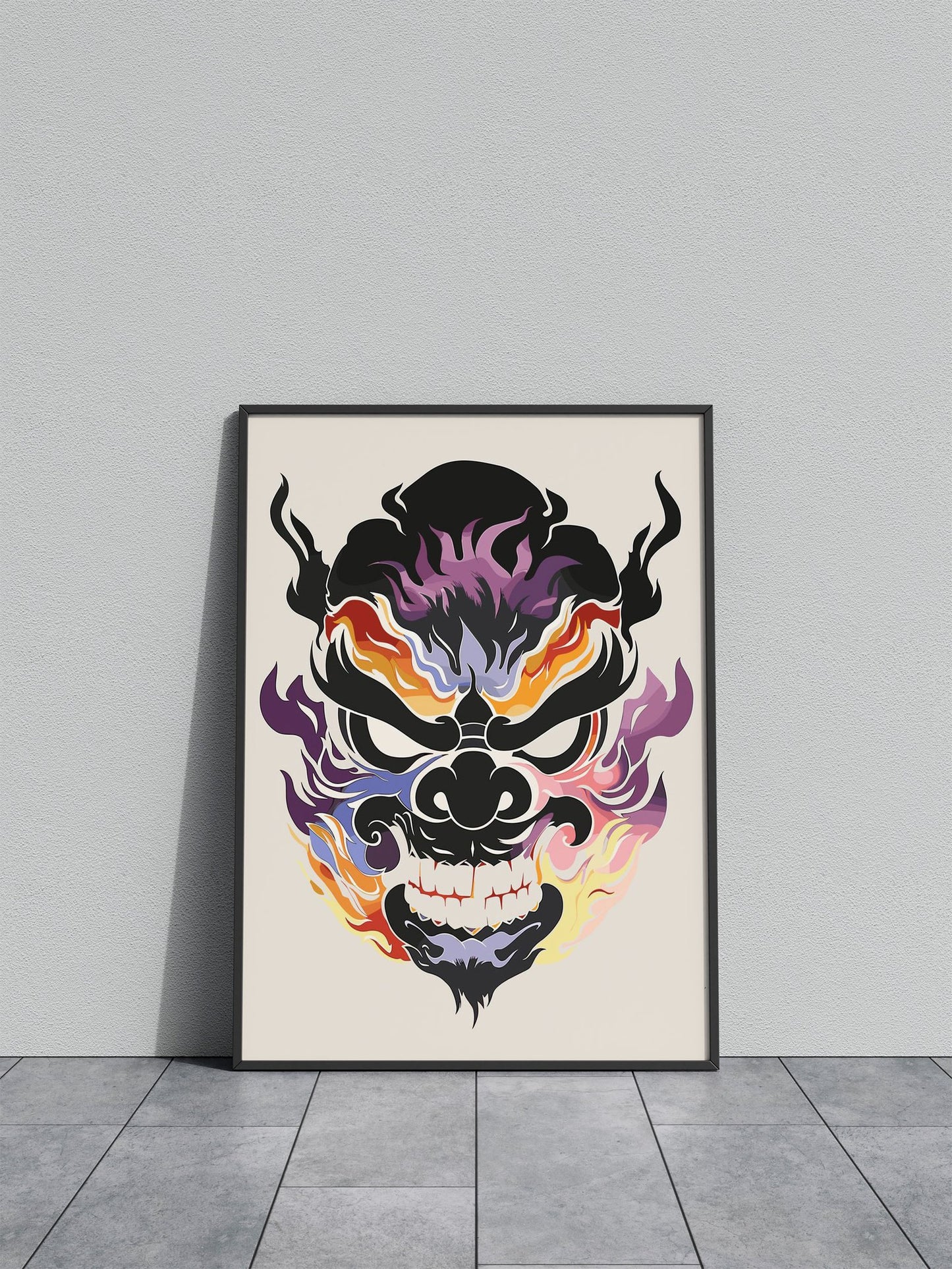Demon Retro Japanese Asian Style Poster | Wall Art for Home & Office | High-Quality Print