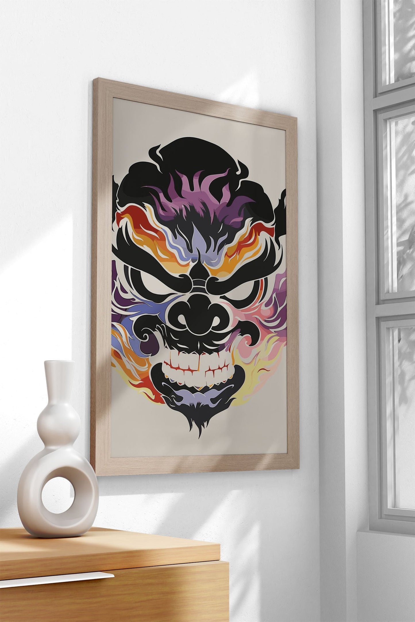 Demon Retro Japanese Asian Style Poster | Wall Art for Home & Office | High-Quality Print