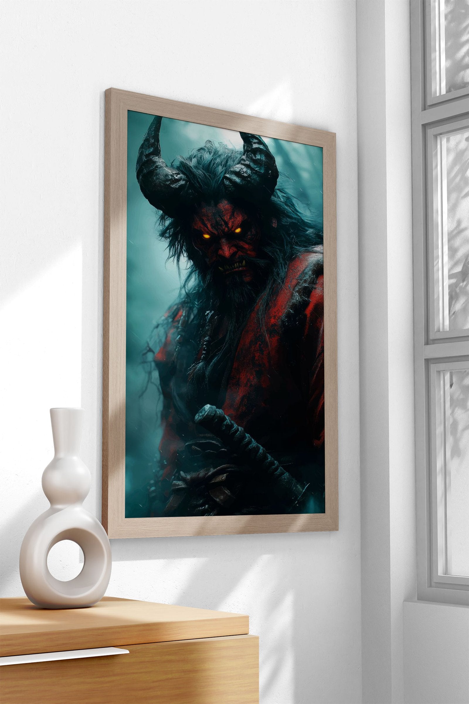 Demon Samurai Asian Style Poster | Wall Art for Home & Office | High-Quality Print - High-Quality Visual Display