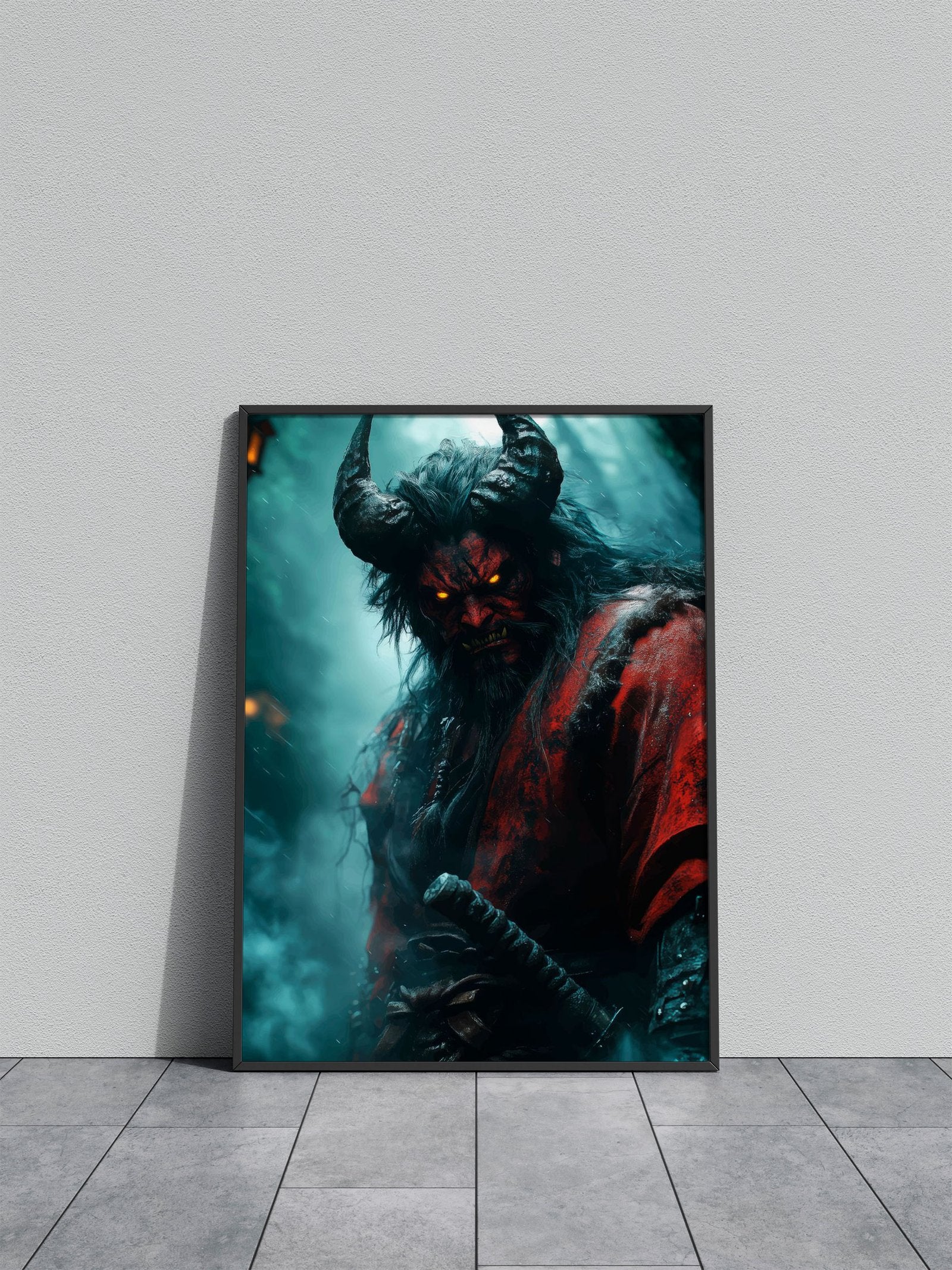 Demon Samurai Asian Style Poster | Wall Art for Home & Office | High-Quality Print - High-Quality Visual Display