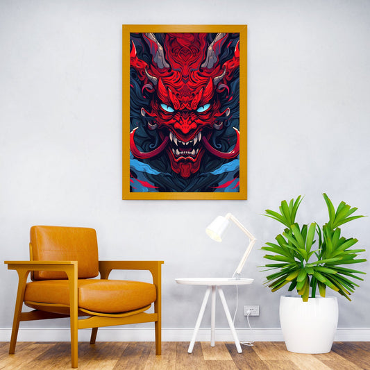 Devil Skull Asian Style Poster | Wall Art for Home & Office | High-Quality Print - High-Quality Visual Display