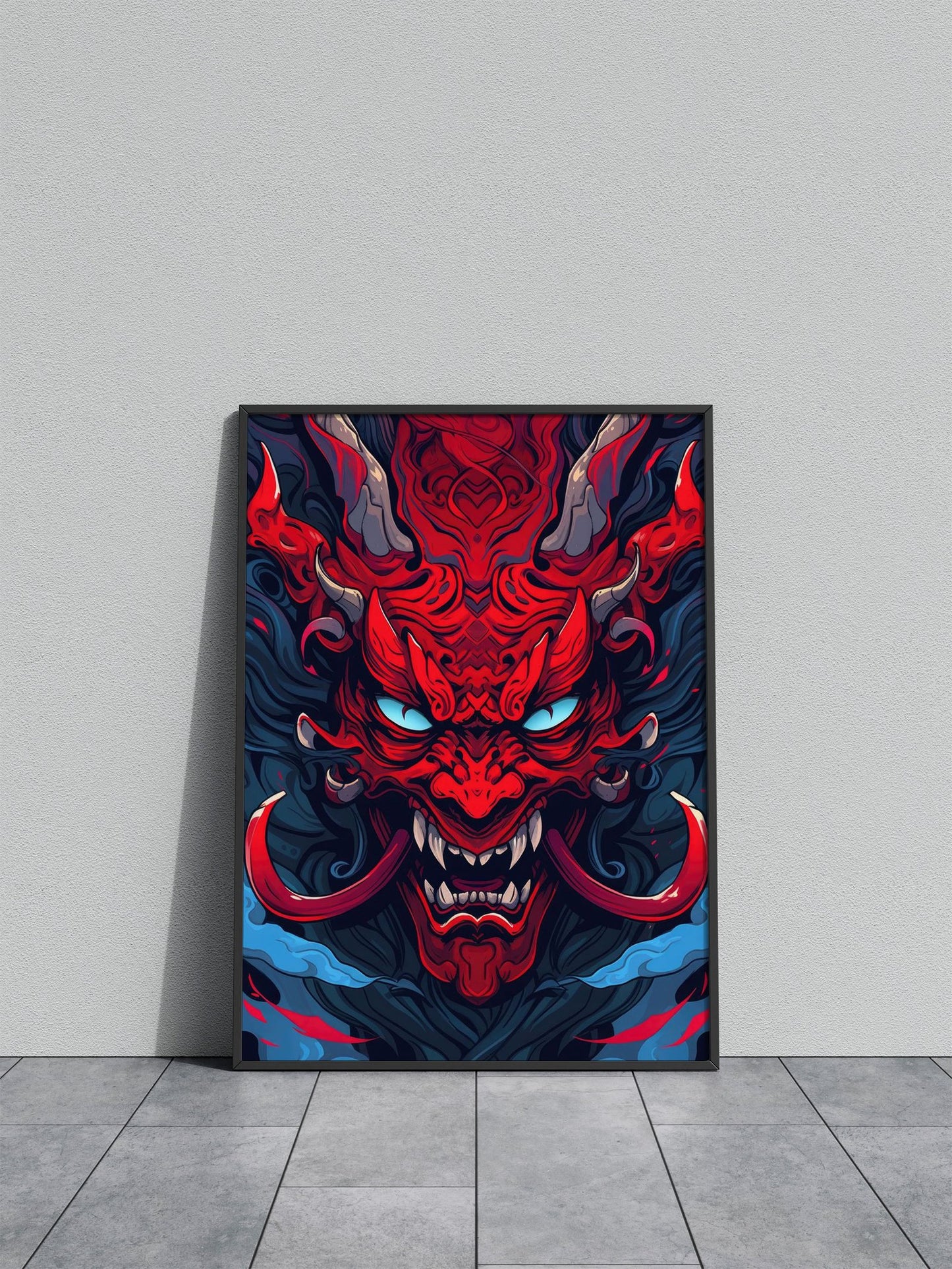 Devil Skull Asian Style Poster | Wall Art for Home & Office | High-Quality Print - High-Quality Visual Display