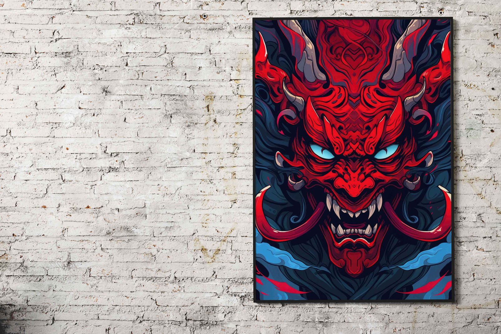 Devil Skull Asian Style Poster | Wall Art for Home & Office | High-Quality Print - High-Quality Visual Display