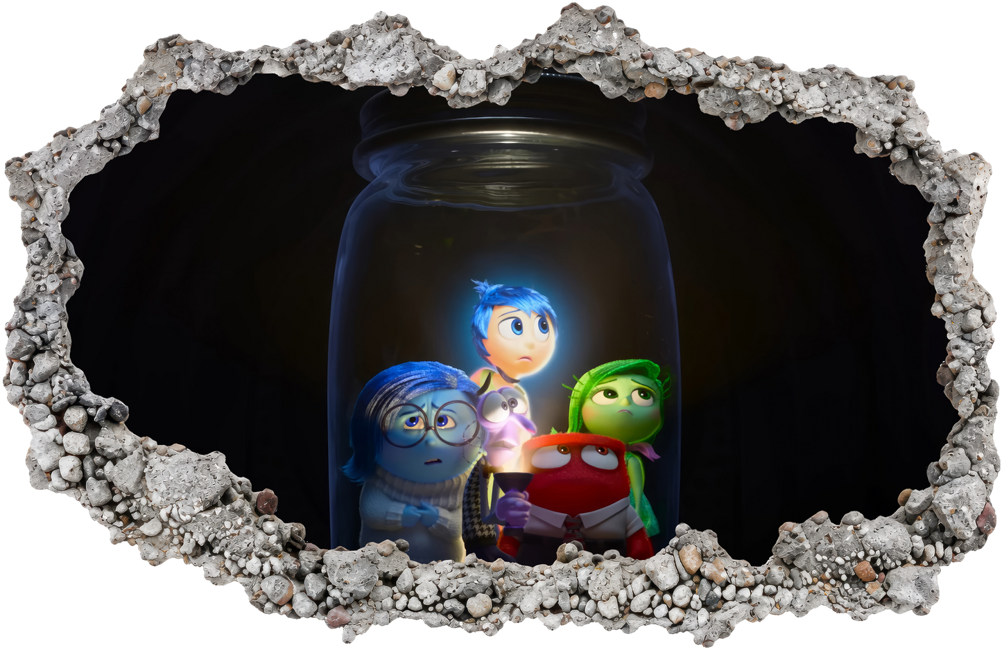 Disney Pixar Inside Out 3D Smashed Wall Decal 3D Effect Sticker 320