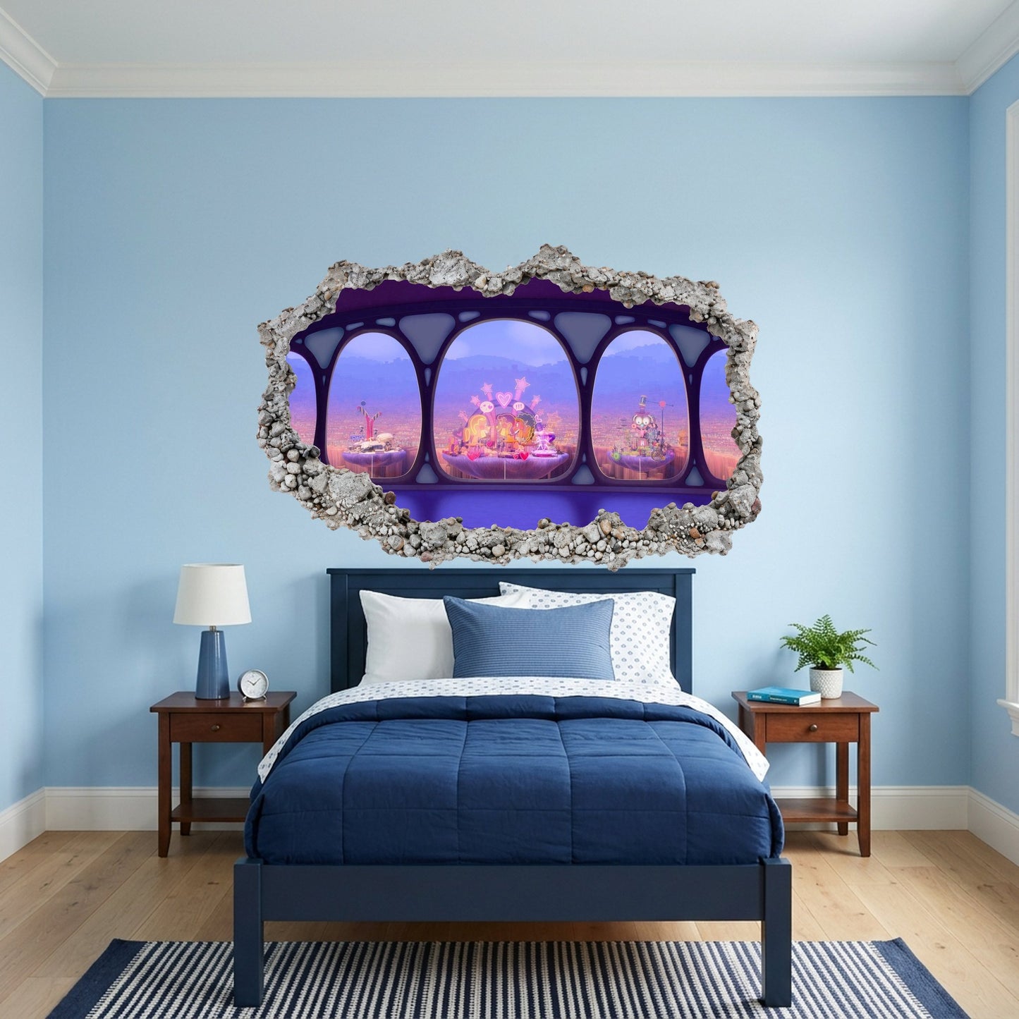 Disney Pixar Inside Out Bedroom Decor 3D Smashed Wall Decal 276