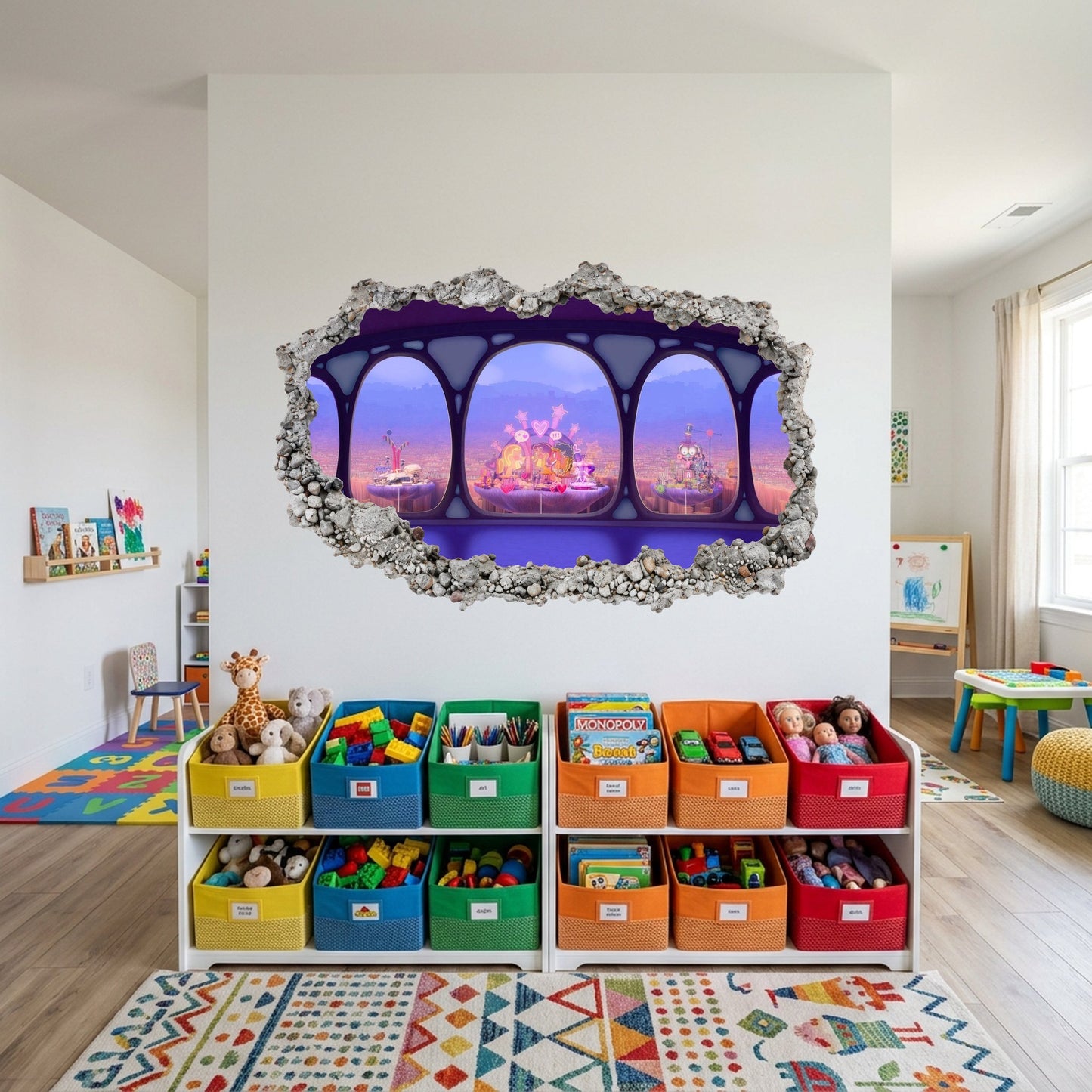 Disney Pixar Inside Out Bedroom Decor 3D Smashed Wall Decal 276