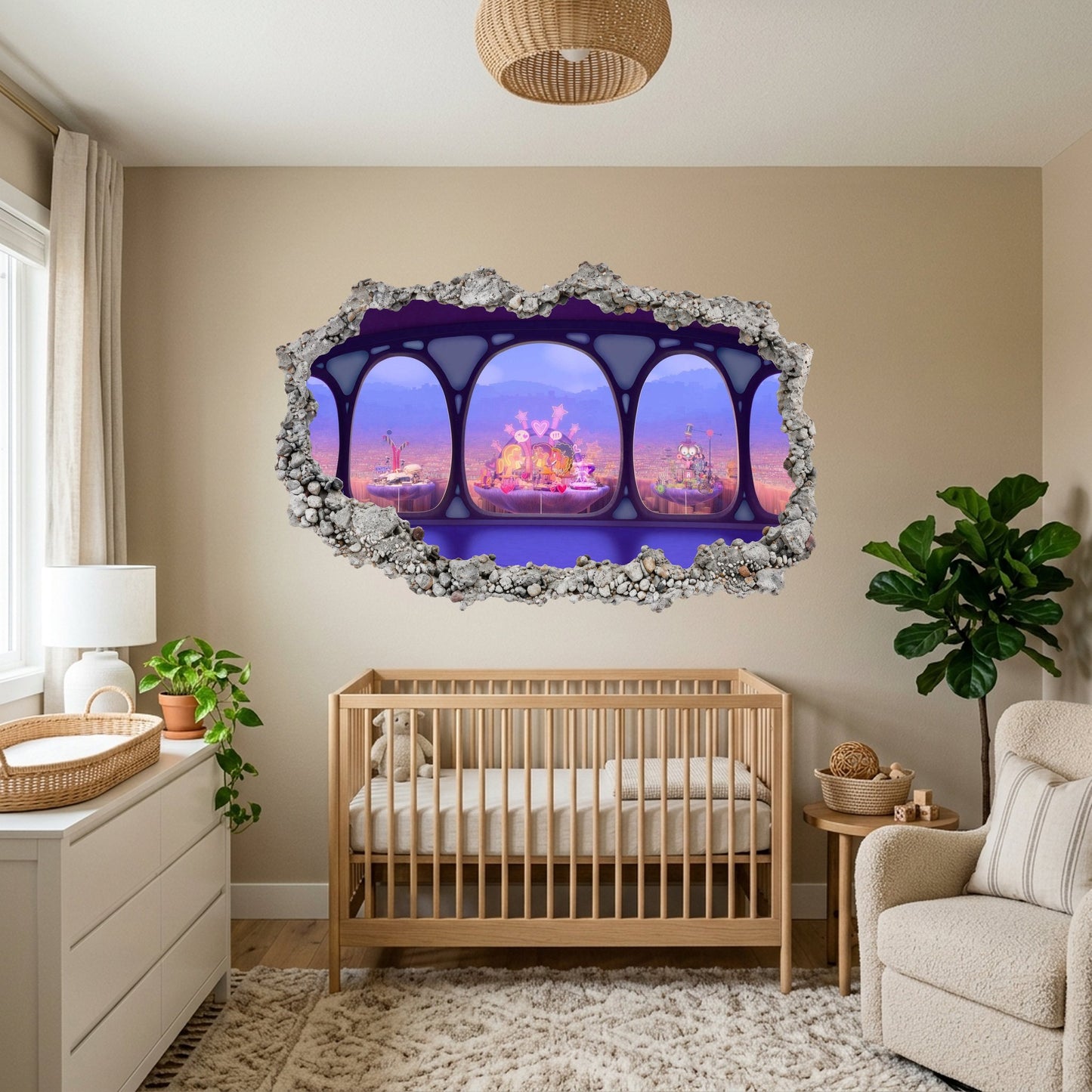 Disney Pixar Inside Out Bedroom Decor 3D Smashed Wall Decal 276