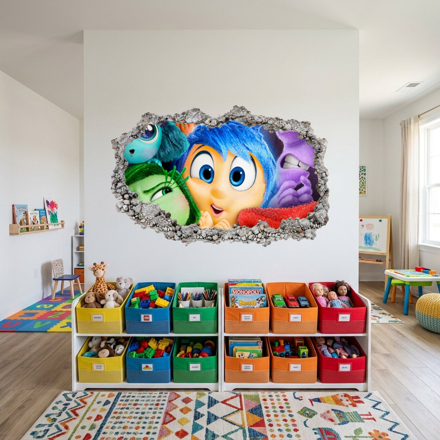 Disney Pixar Inside Out Kids Room Decor 3D Smashed Wall Decal 308