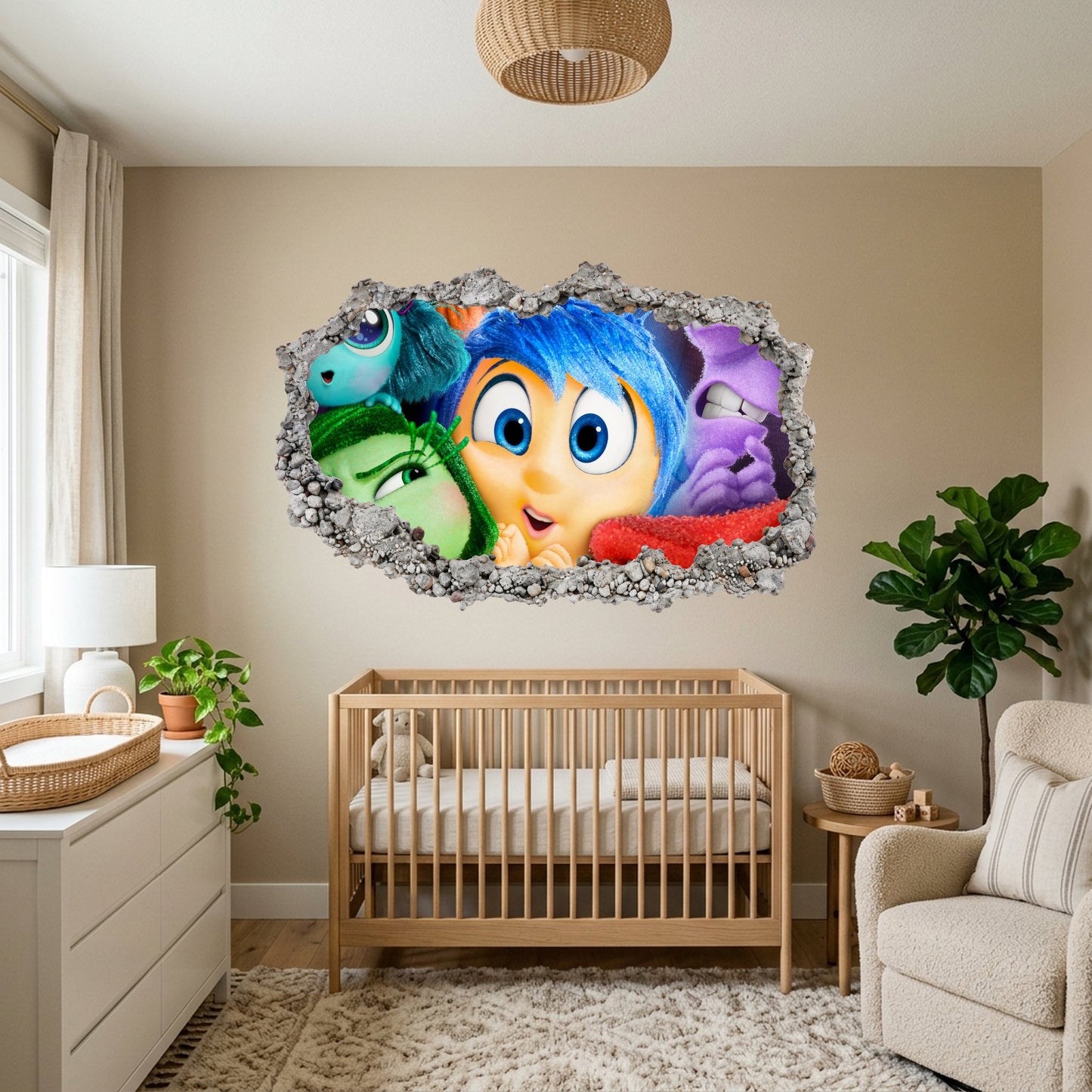 Disney Pixar Inside Out Kids Room Decor 3D Smashed Wall Decal 308