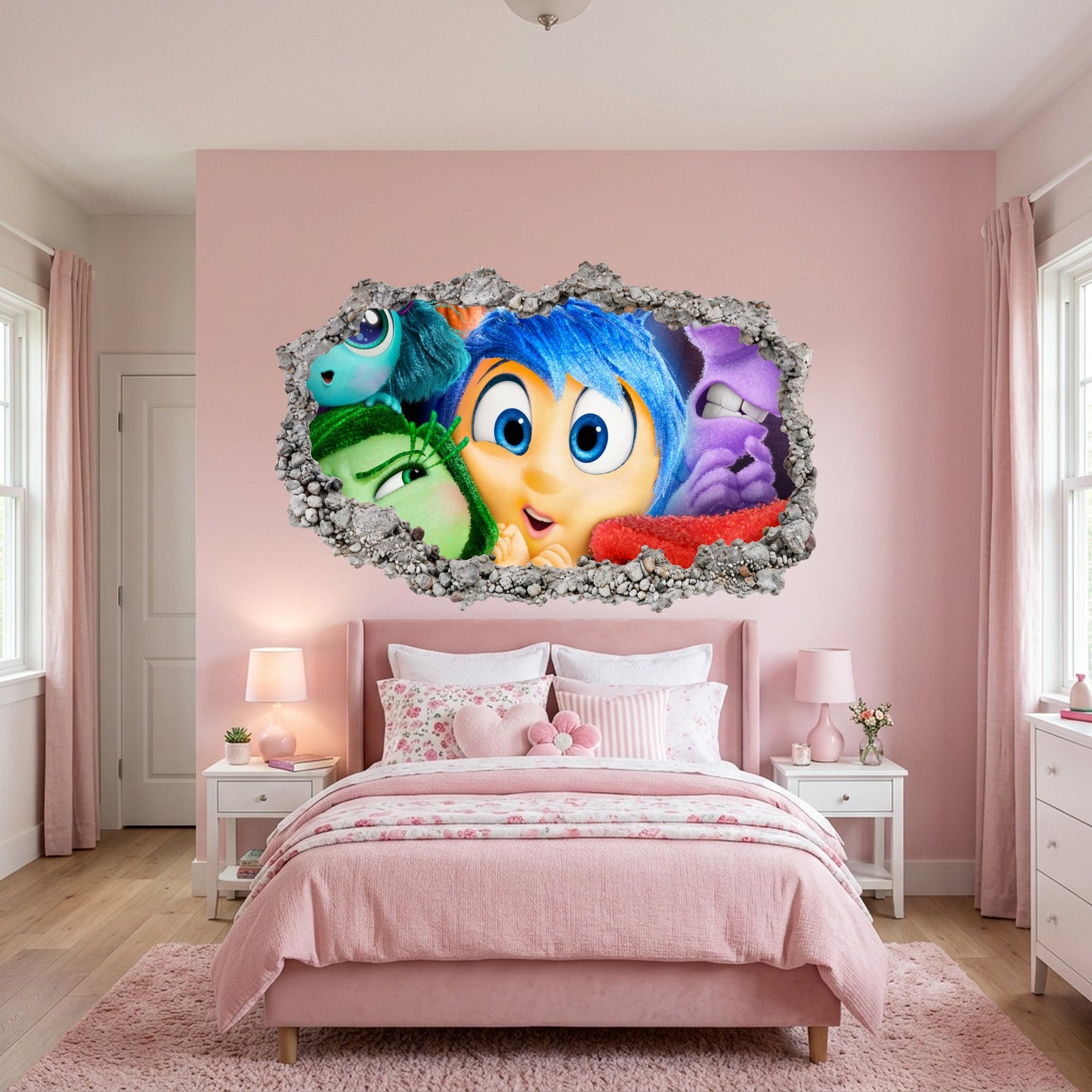 Disney Pixar Inside Out Kids Room Decor 3D Smashed Wall Decal 308