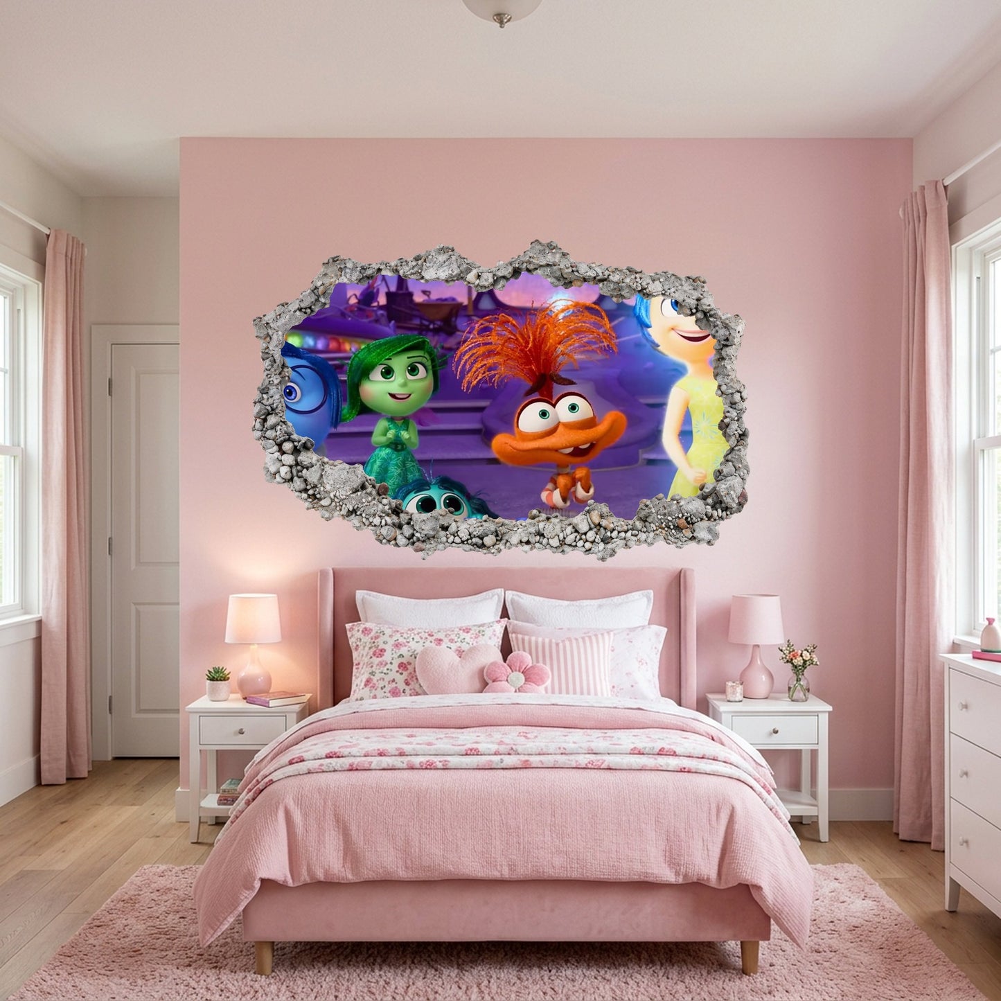 Disney Pixar Inside Out Smashed Brick Decal 3D Smashed Wall Decal 327