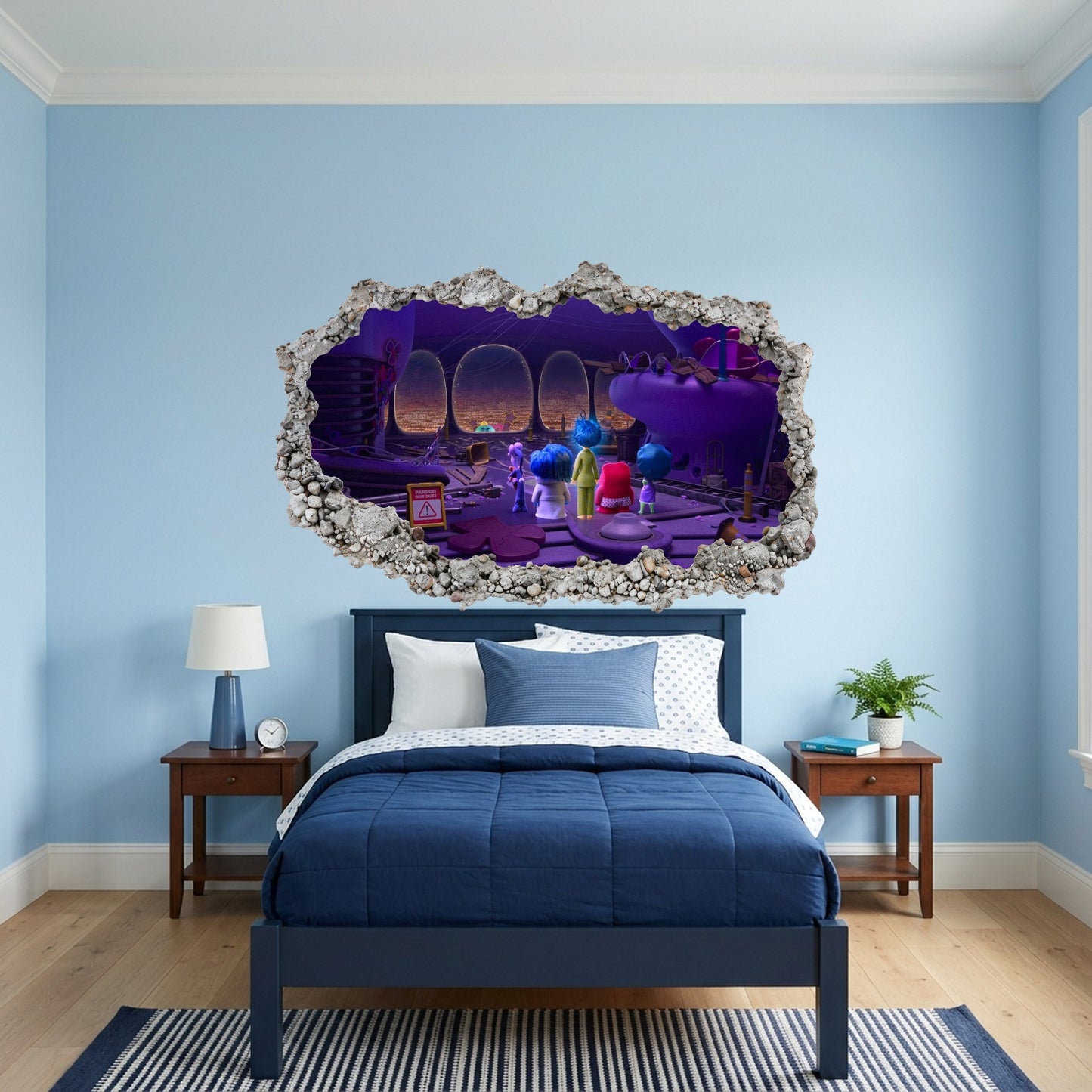 Disney Pixar Inside Out Smashed Brick Decal 3D Wall Hole Decal 277