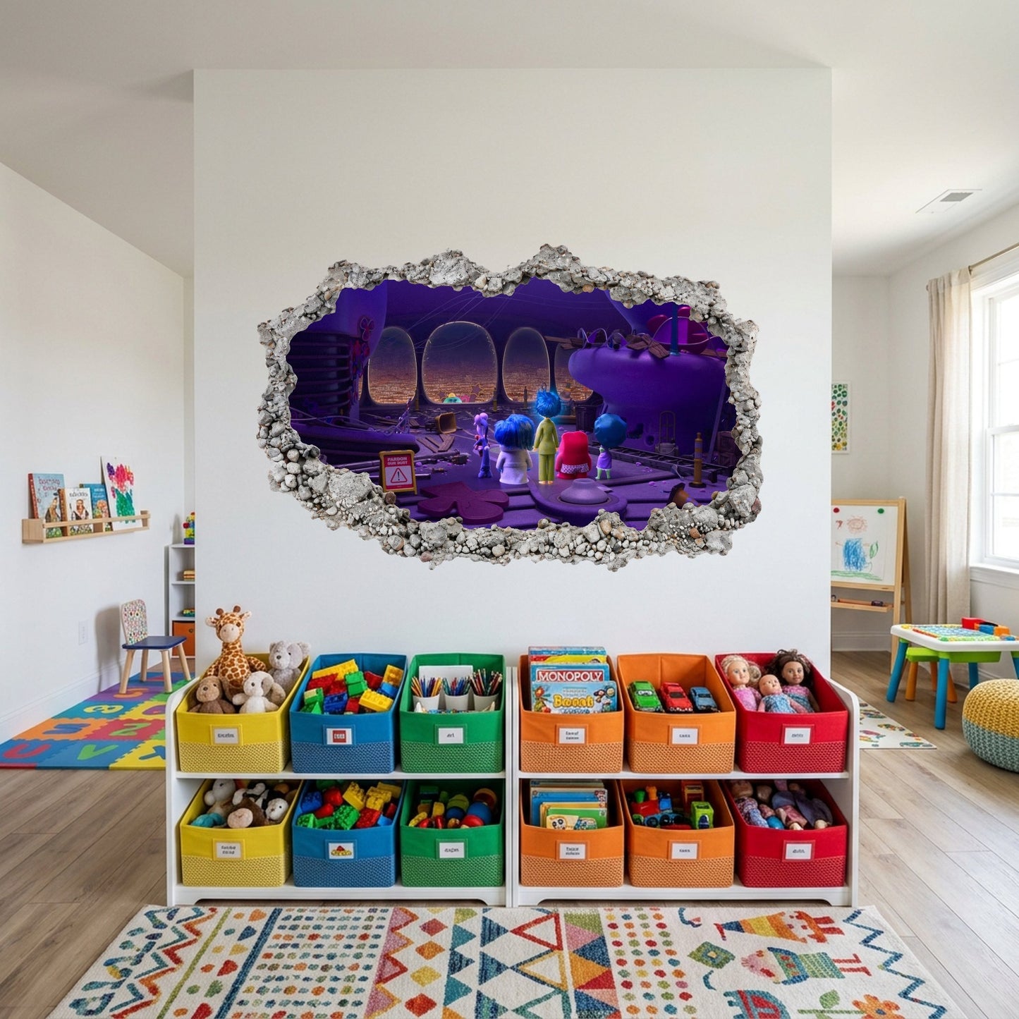 Disney Pixar Inside Out Smashed Brick Decal 3D Wall Hole Decal 277