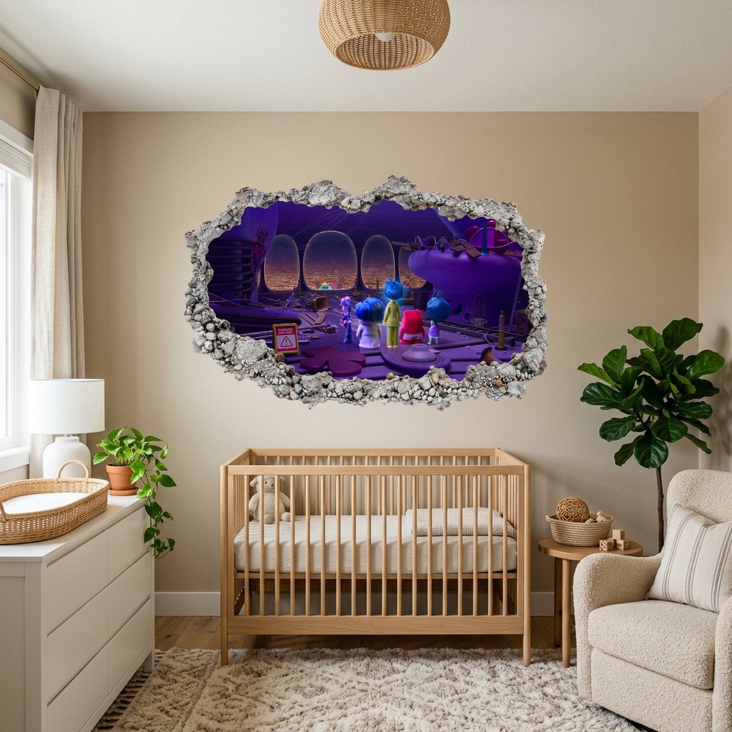 Disney Pixar Inside Out Smashed Brick Decal 3D Wall Hole Decal 277