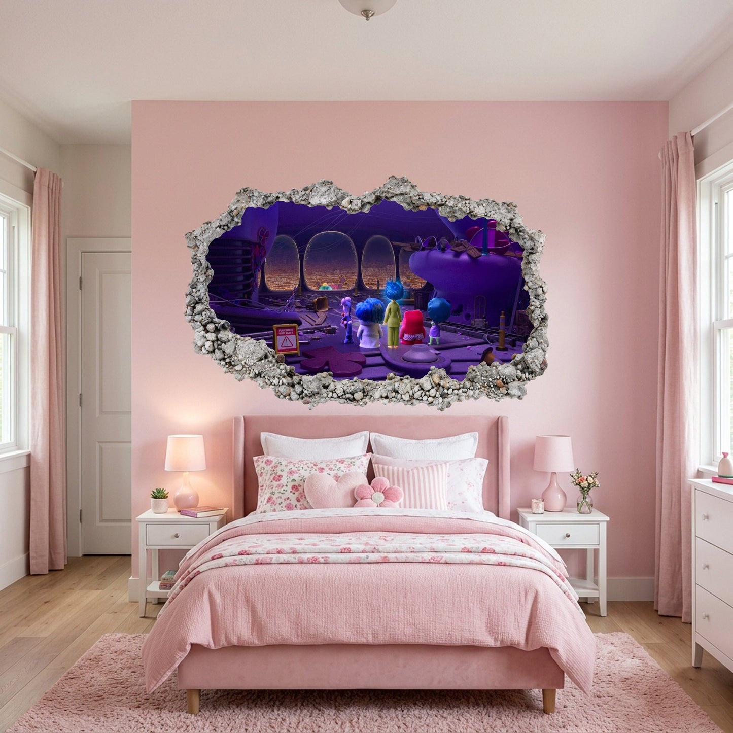 Disney Pixar Inside Out Smashed Brick Decal 3D Wall Hole Decal 277