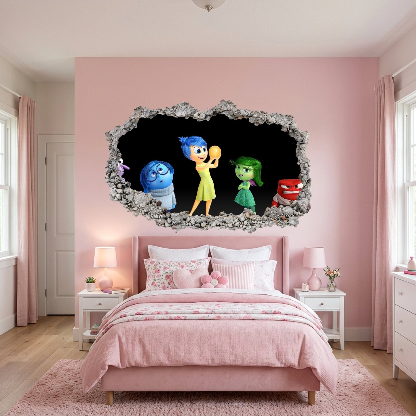 Disney Pixar Inside Out Vinyl Mural 3D Wall Hole Decal 333